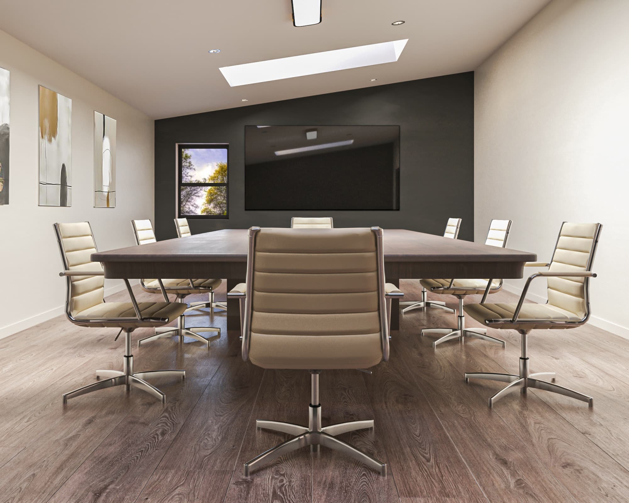 Reception and waiting area in a commercial office