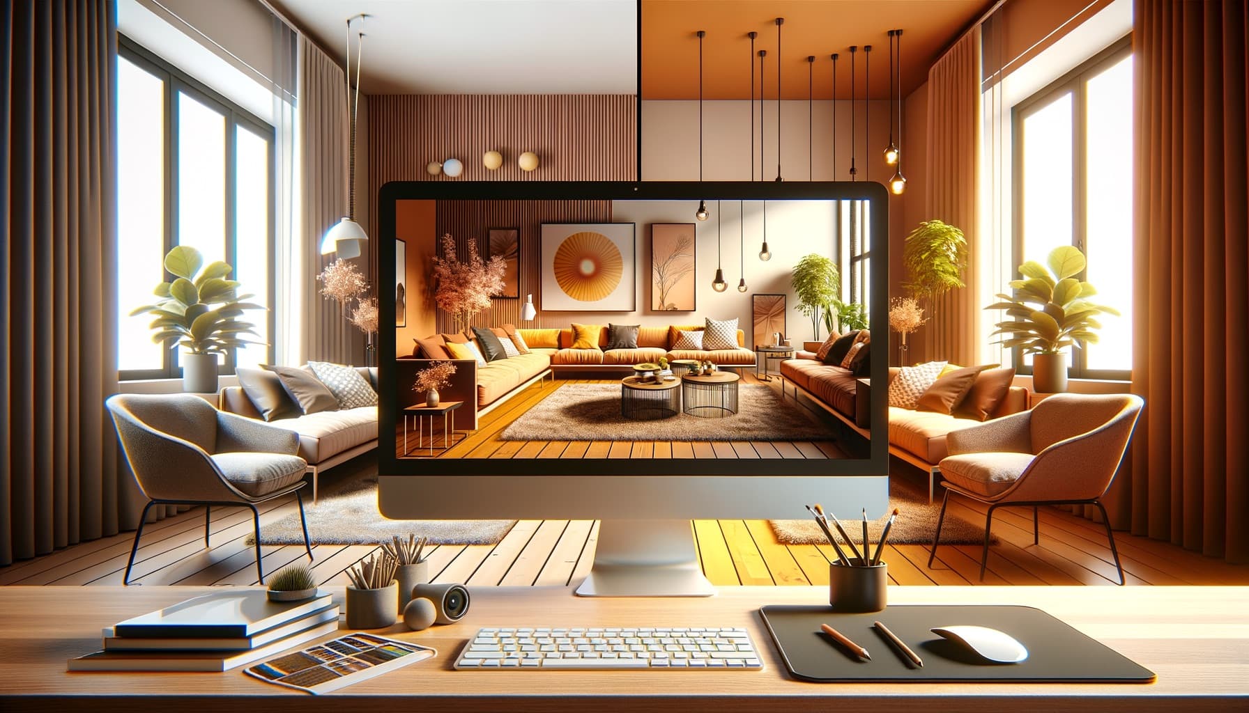 Virtual interior design planning and digital presentation materials