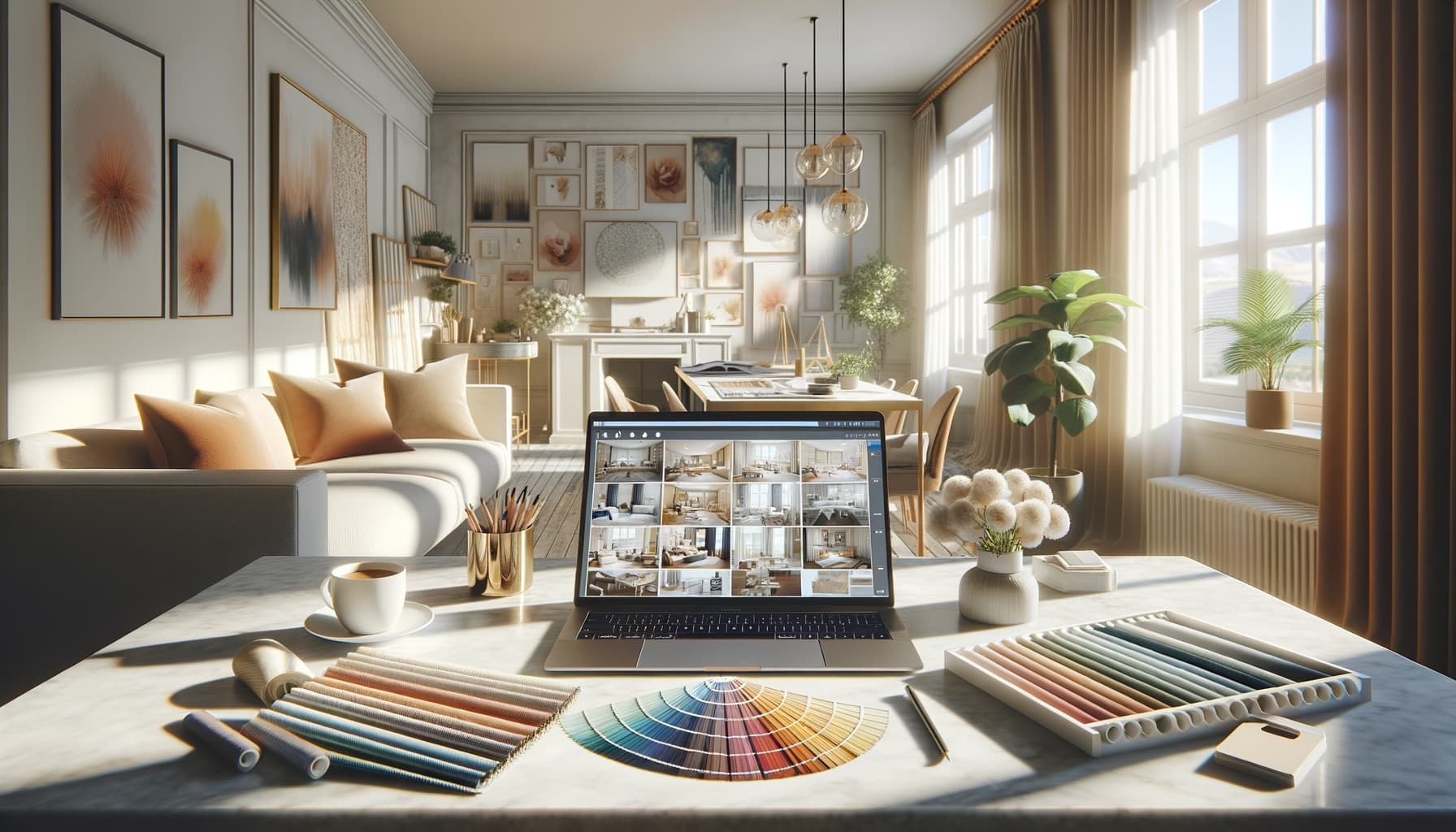 Remote room planning with material and furniture selections